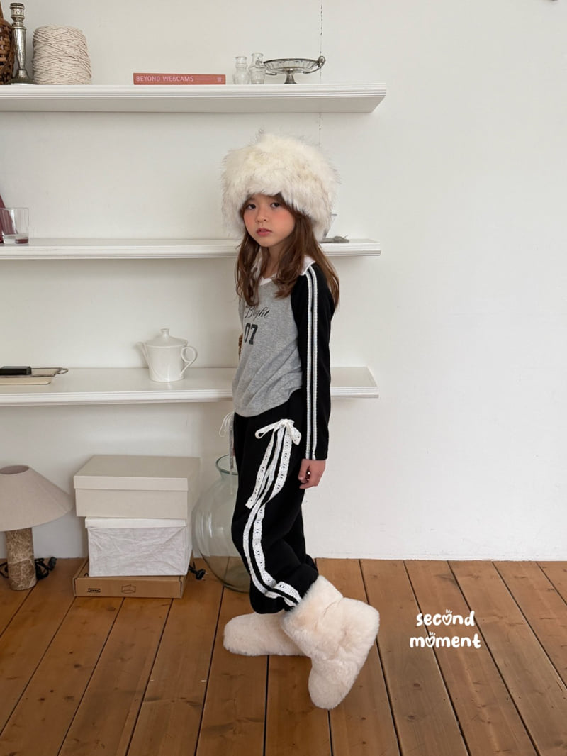 Second Moment - Korean Children Fashion - #kidsstore - Lace Ribbon Jogger Pants - 10