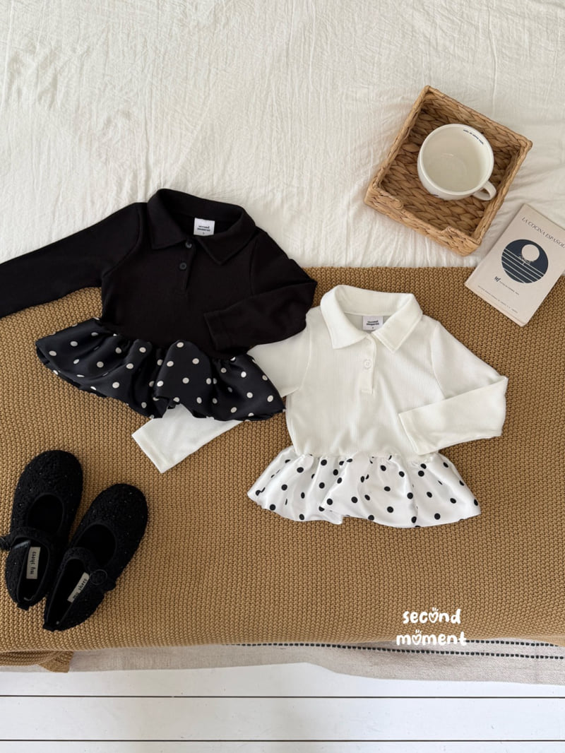 Second Moment - Korean Children Fashion - #littlefashionista - Dot Balloon Collar Tee - 3