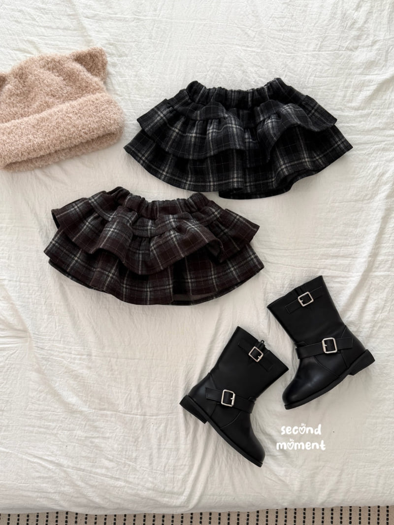 Second Moment - Korean Children Fashion - #littlefashionista - Check Cancan Skirt - 2
