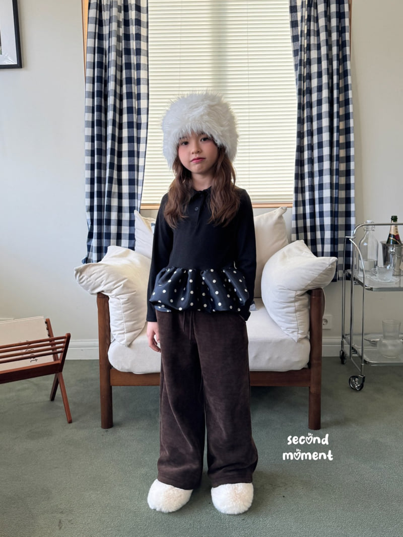Second Moment - Korean Children Fashion - #littlefashionista - Dot Balloon Collar Tee - 4