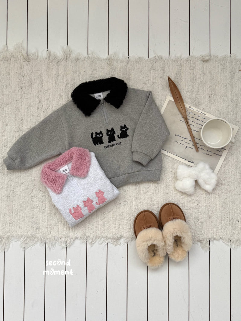 Second Moment - Korean Children Fashion - #magicofchildhood - Cherry Cat Fleece Anorak - 2