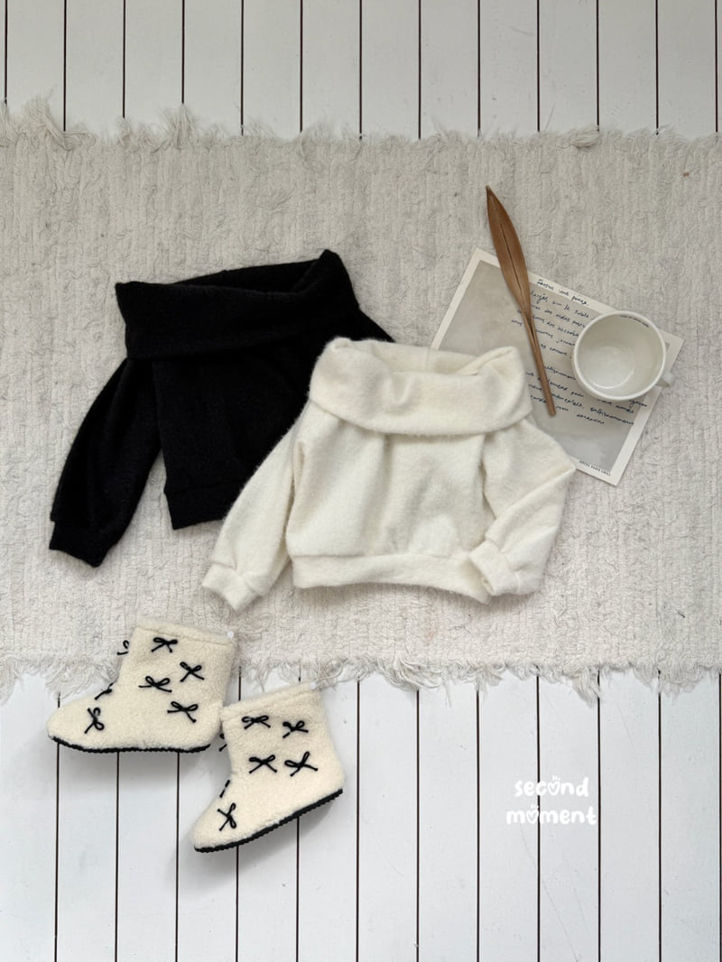 Second Moment - Korean Children Fashion - #minifashionista - Fold Off Knit - 3