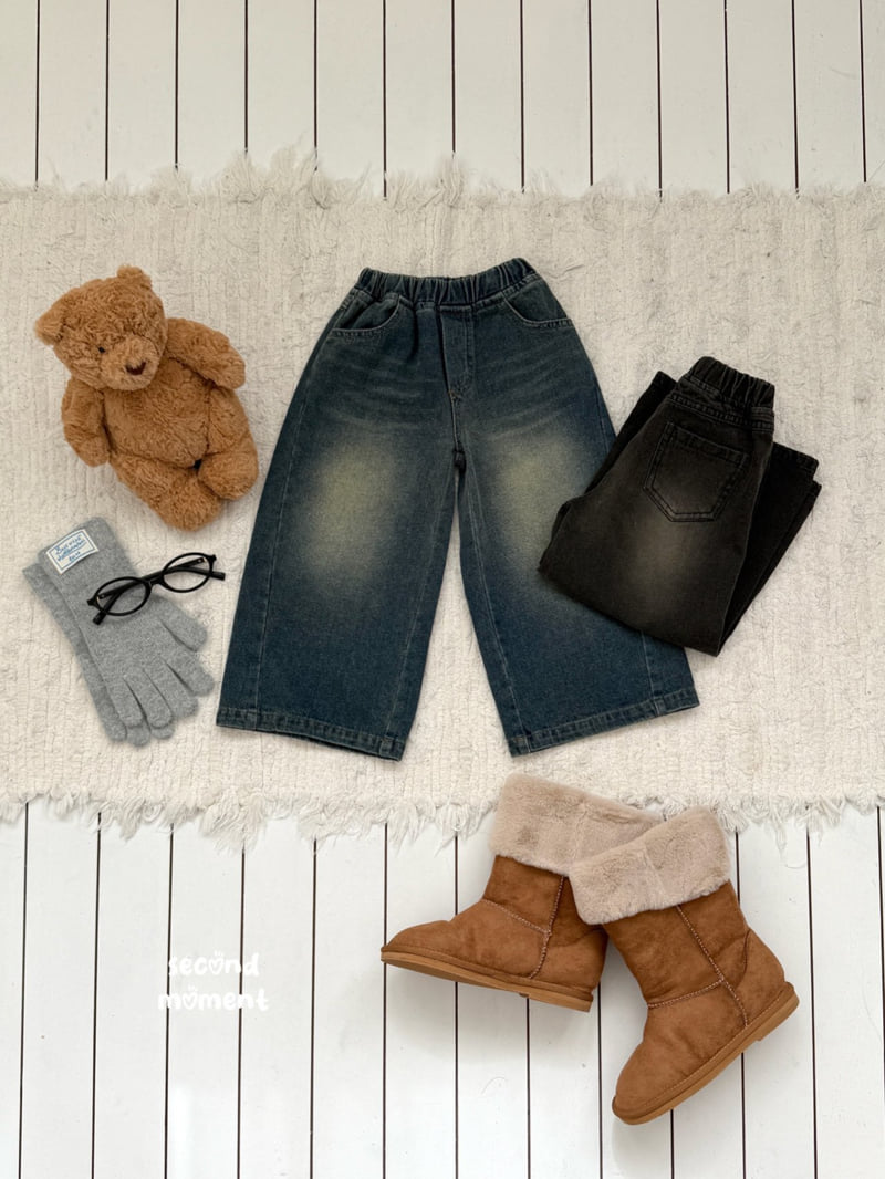 Second Moment - Korean Children Fashion - #minifashionista - Winter Wide Denim Pants - 3