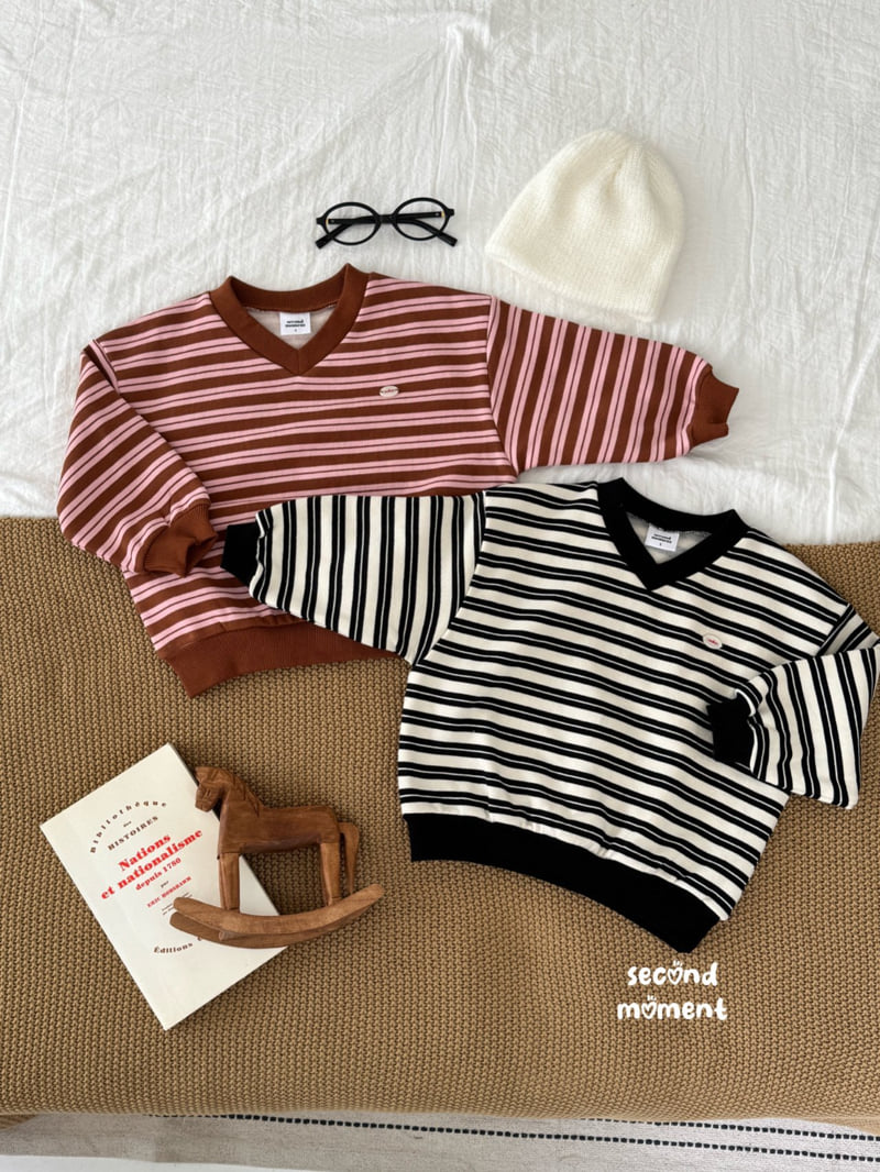 Second Moment - Korean Children Fashion - #toddlerclothing - French V Sweatshirt