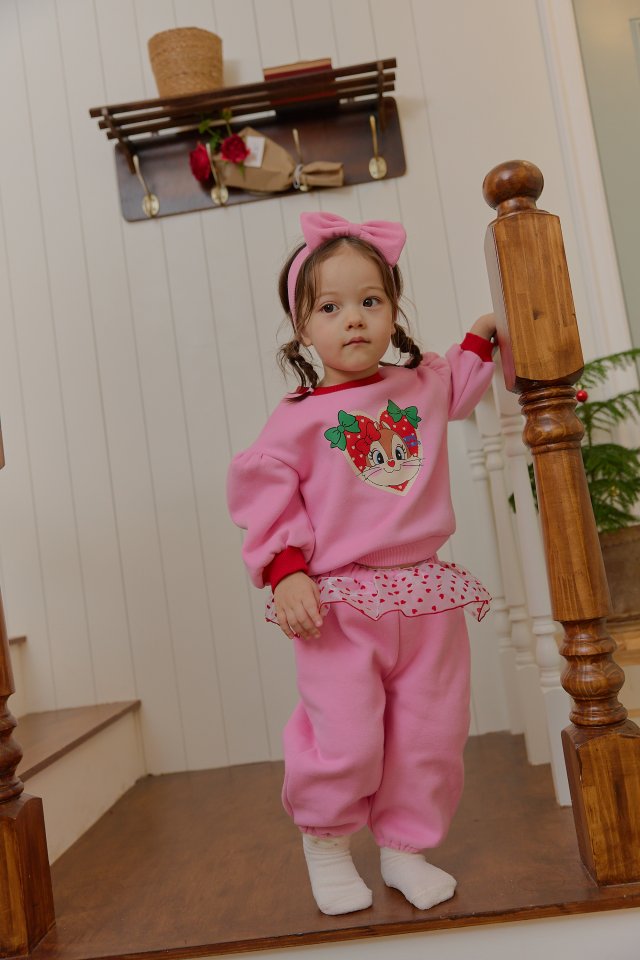 Sera - Korean Baby Fashion - #babyboutique - Bebe Heart Shiny Frill Set - 11