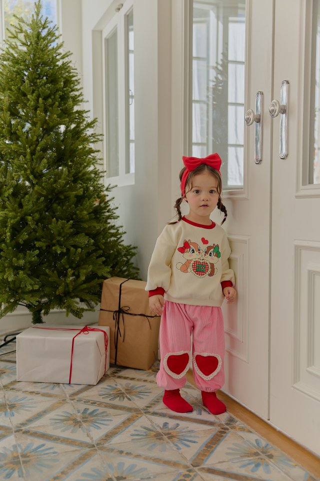 Sera - Korean Baby Fashion - #babyboutique - Bebe Knee Heart Squirrel Set - 3