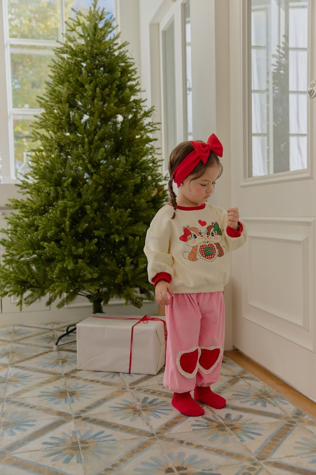 Sera - Korean Baby Fashion - #babyboutique - Bebe Knee Heart Squirrel Set - 4