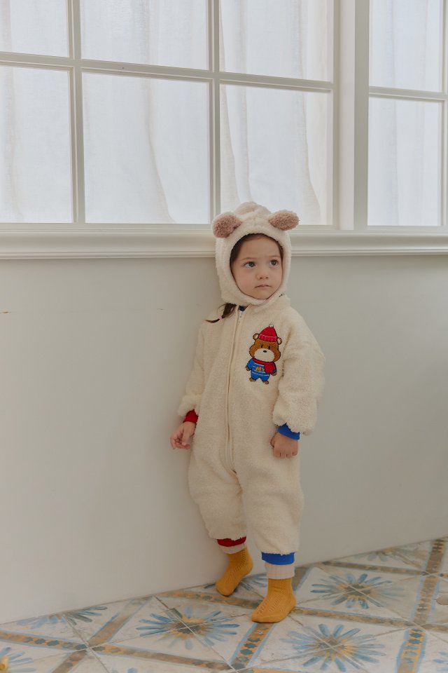 Sera - Korean Baby Fashion - #babyboutiqueclothing - Bebe Bear Suit (Hat Set) - 3
