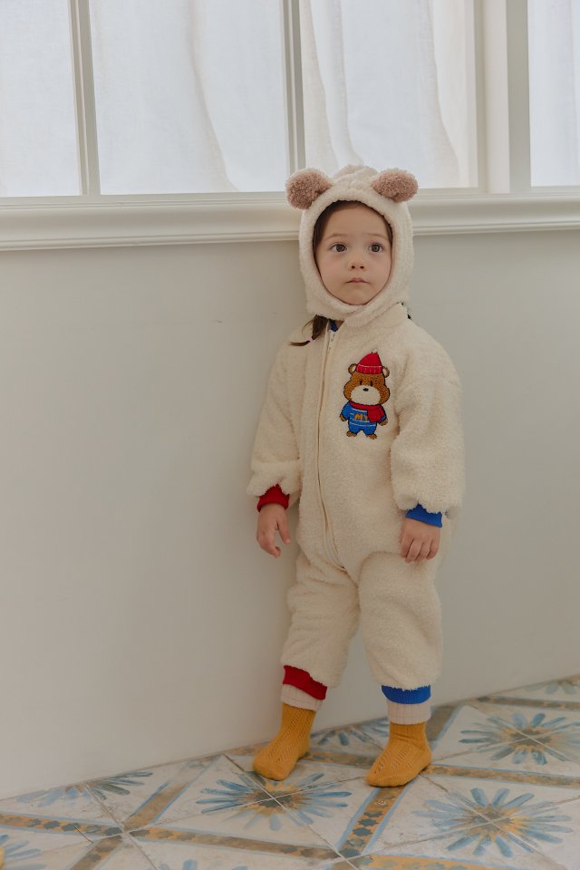 Sera - Korean Baby Fashion - #babyboutiqueclothing - Bebe Bear Suit (Hat Set) - 4