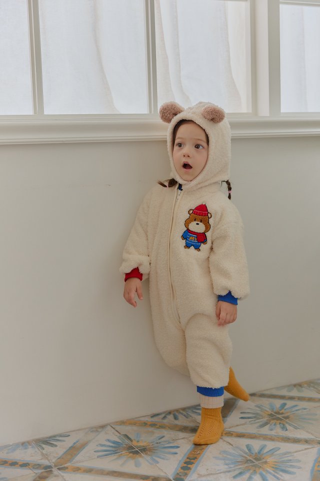 Sera - Korean Baby Fashion - #babyfever - Bebe Bear Suit (Hat Set) - 6