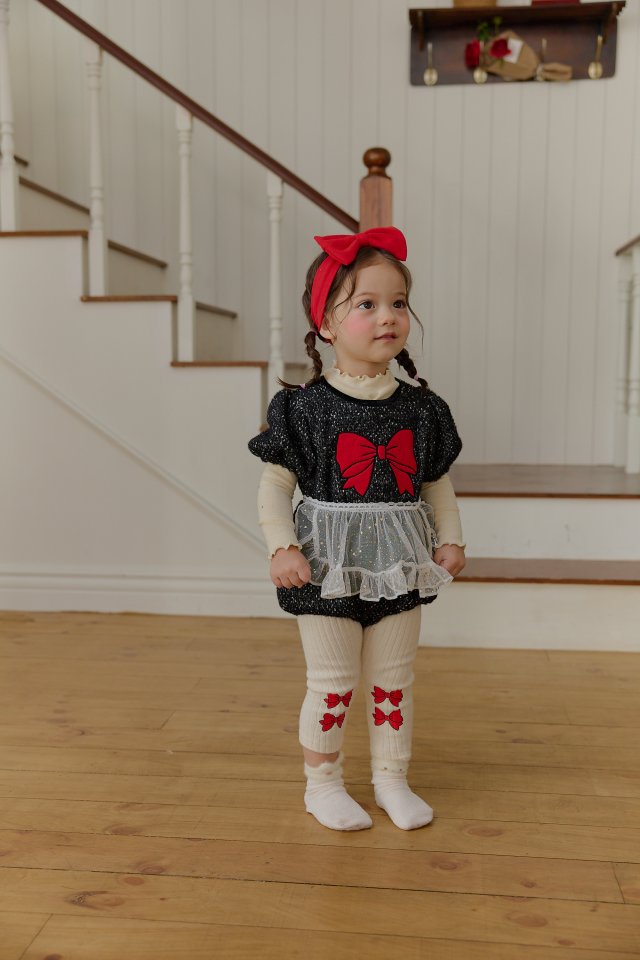 Sera - Korean Baby Fashion - #babygirlfashion - Bebe Petite Ribbon Leggings - 7