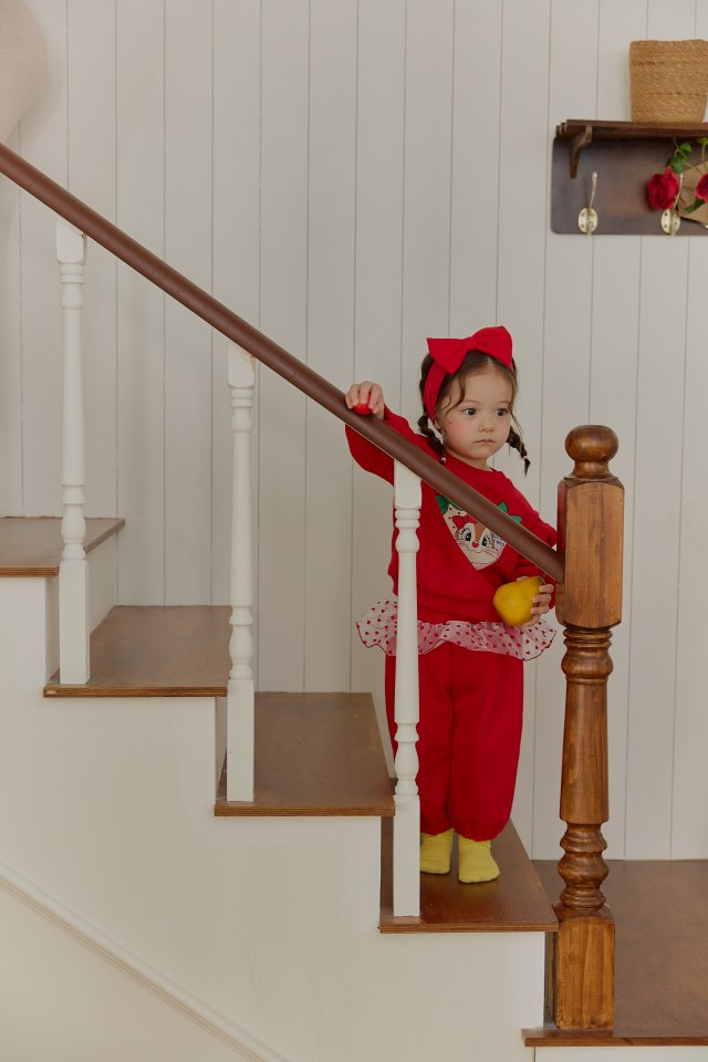 Sera - Korean Baby Fashion - #babyoninstagram - Bebe Heart Shiny Frill Set - 3