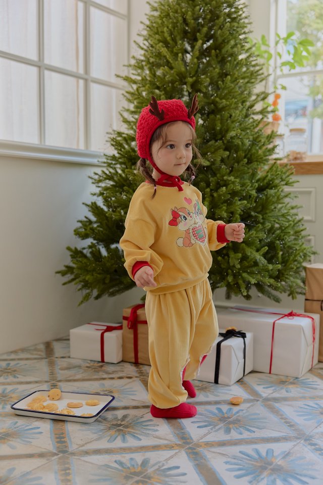 Sera - Korean Baby Fashion - #babyootd - Bebe Knee Heart Squirrel Set - 11
