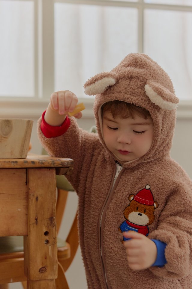 Sera - Korean Baby Fashion - #babyootd - Bebe Bear Suit (Hat Set) - 10