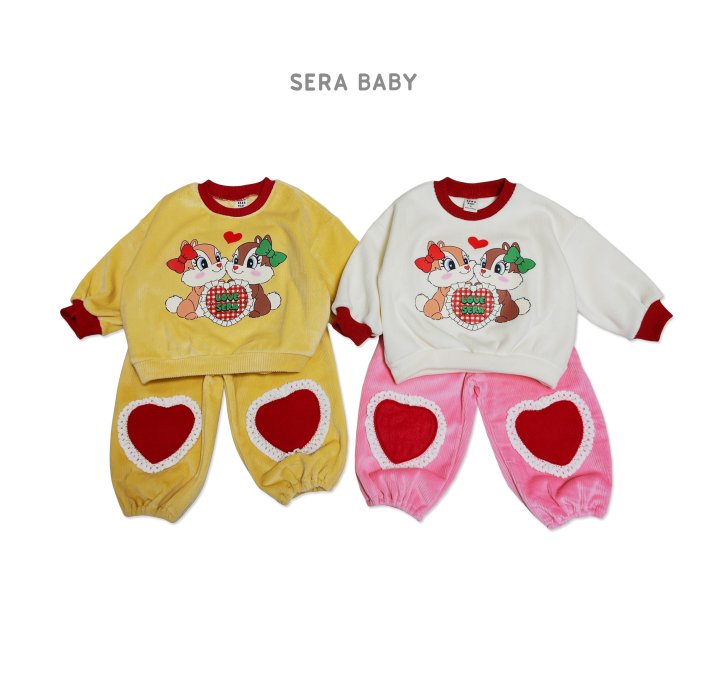 Sera - Korean Baby Fashion - #babyoutfit - Bebe Knee Heart Squirrel Set - 12