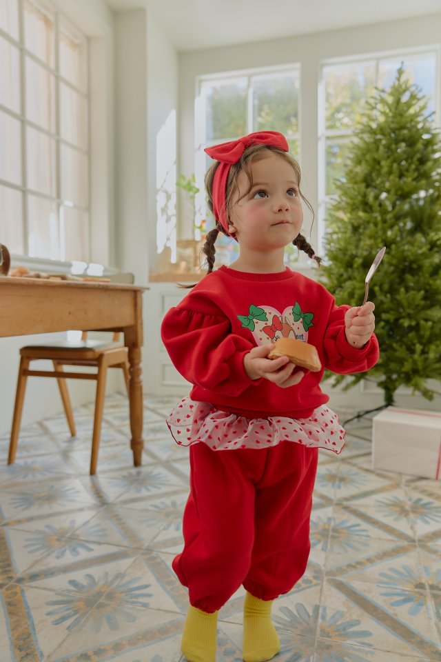Sera - Korean Baby Fashion - #onlinebabyboutique - Bebe Heart Shiny Frill Set - 8