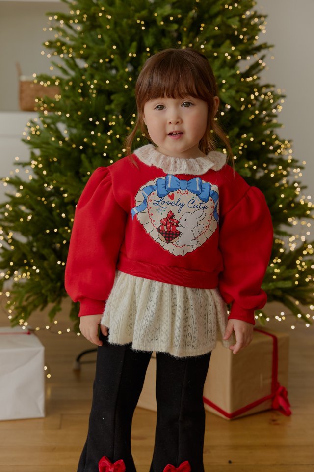 Sera - Korean Children Fashion - #Kfashion4kids - Lace Contrast Sweatshirt - 8