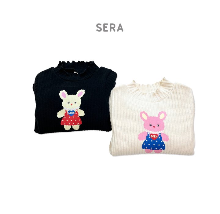 Sera - Korean Children Fashion - #childofig - Ribbed Rabbit Turtleneck Tee - 12