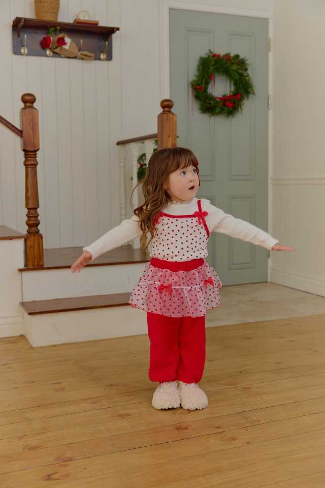 Sera - Korean Children Fashion - #childrensboutique - Heart Layered Turtleneck Tee - 4