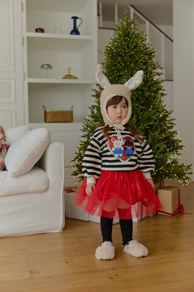 Sera - Korean Children Fashion - #kidsstore - Stripe Heart Rabbit Sweatshirt - 11