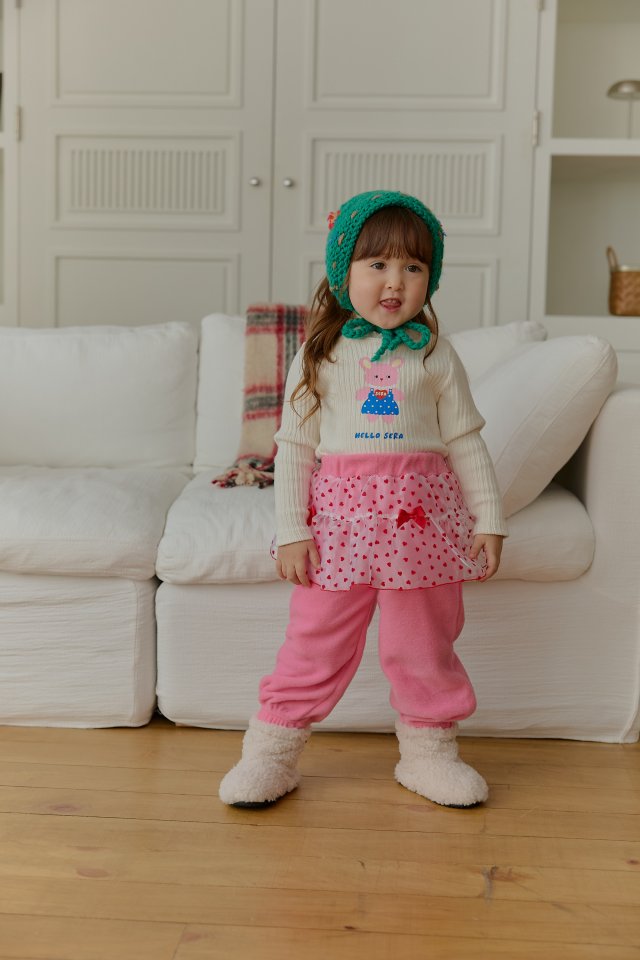 Sera - Korean Children Fashion - #prettylittlegirls - Ribbed Rabbit Turtleneck Tee - 10