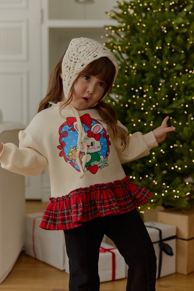 Sera - Korean Children Fashion - #prettylittlegirls - Check Frill Sweatshirt - 5