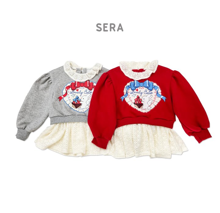 Sera - Korean Children Fashion - #prettylittlegirls - Lace Contrast Sweatshirt - 12