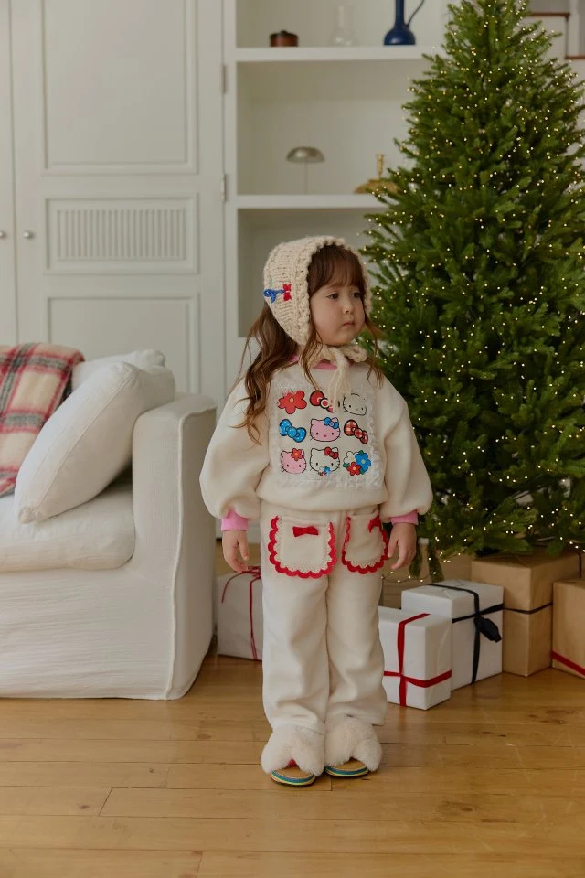 Sera - Korean Children Fashion - #todddlerfashion - Square Lace Sweatshirt