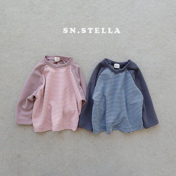 Sn.stella - Korean Children Fashion - #kidsstore - Fluffy Stripe Raglan Tee