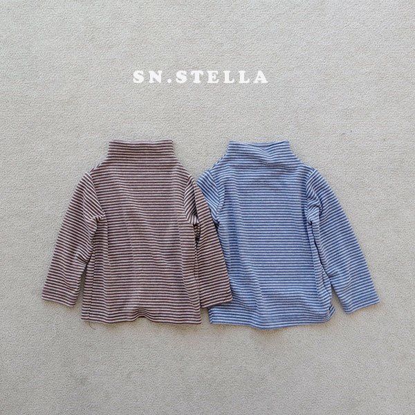 Sn.stella - Korean Children Fashion - #kidzfashiontrend - Coco Stripe Turtleneck Tee