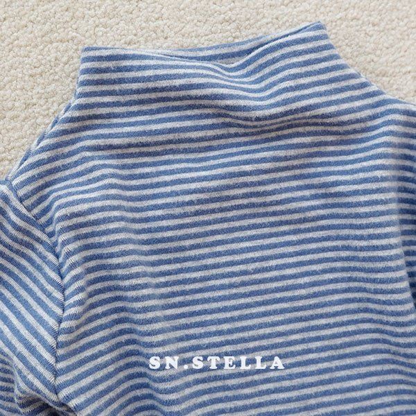 Sn.stella - Korean Children Fashion - #stylishchildhood - Coco Stripe Turtleneck Tee - 9