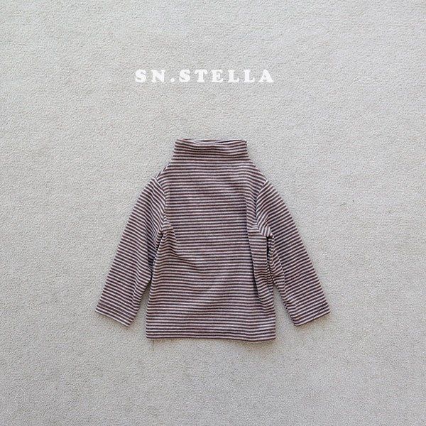 Sn.stella - Korean Children Fashion - #todddlerfashion - Coco Stripe Turtleneck Tee - 7