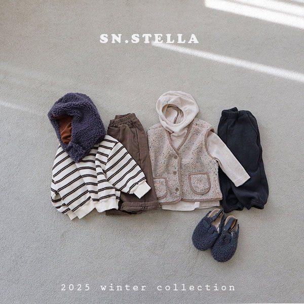 Sn.stella - Korean Children Fashion - #toddlerclothing - Cream Stripe Sweatshirt - 9