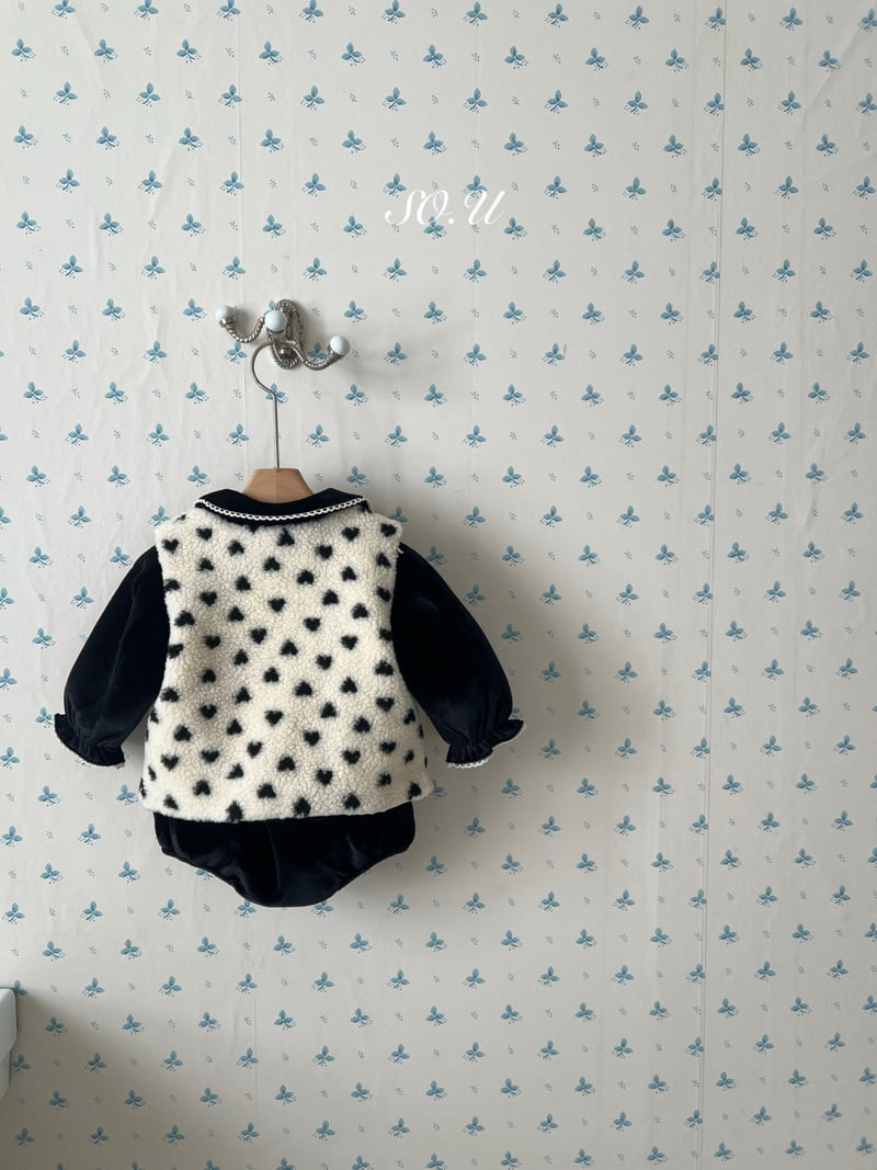 So U - Korean Baby Fashion - #babyboutique - Heart Fleece Vest - 7