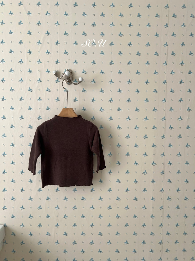 So U - Korean Baby Fashion - #babyboutique - Peach Half Turtleneck Wave Tee - 6