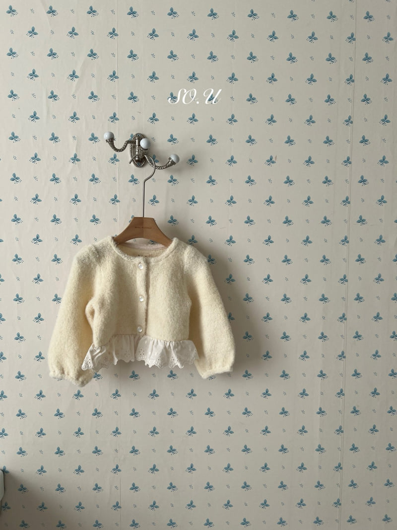 So U - Korean Baby Fashion - #onlinebabyshop - Boucle Lace Cardigan - 4