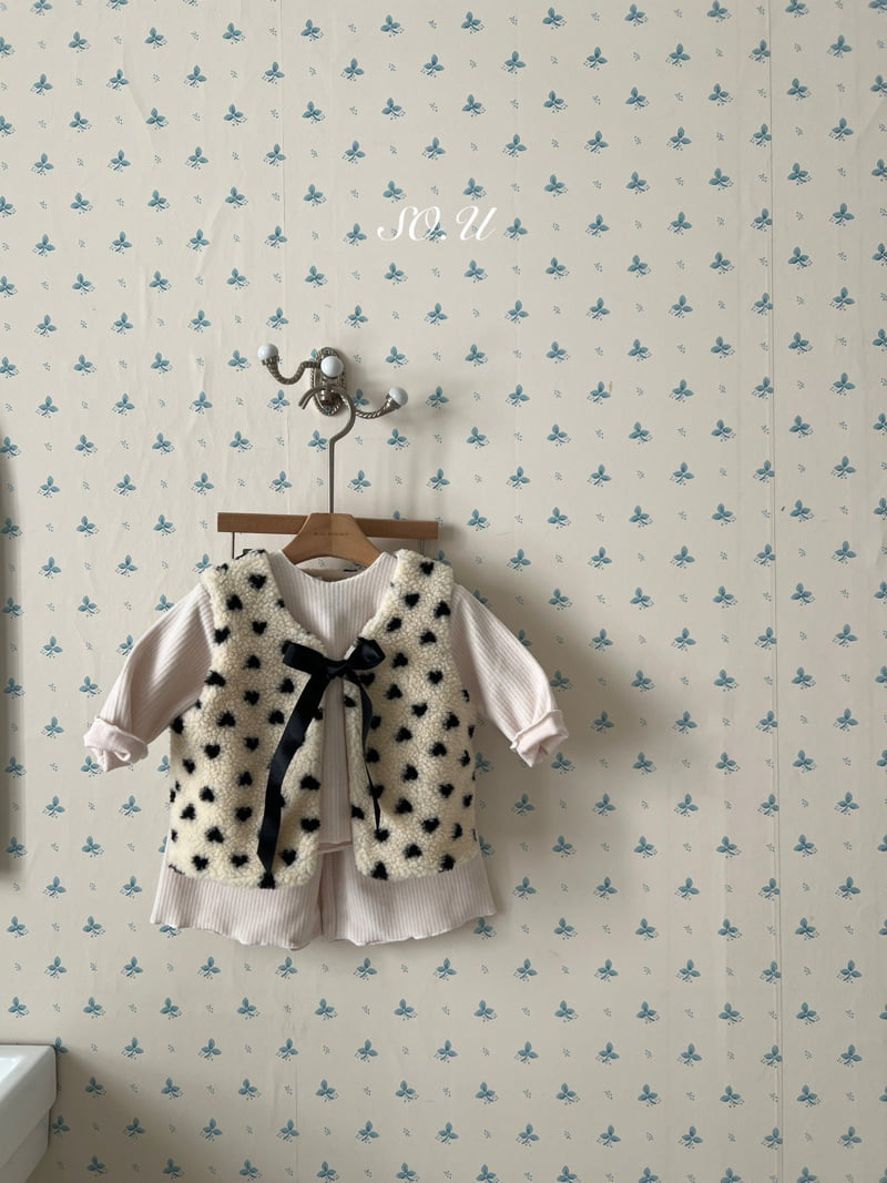 So U - Korean Baby Fashion - #babyboutiqueclothing - Heart Fleece Vest - 9