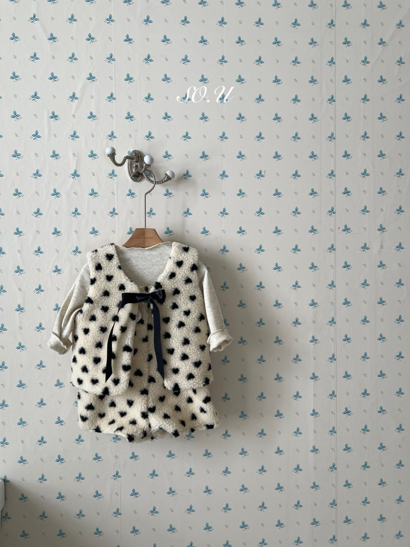 So U - Korean Baby Fashion - #babyboutiqueclothing - Heart Fleece Overall Suit - 5