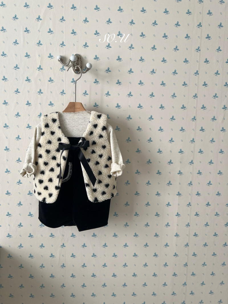 So U - Korean Baby Fashion - #babyfashion - Heart Fleece Vest - 11