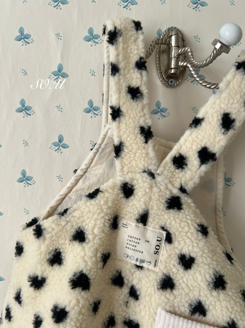 So U - Korean Baby Fashion - #babyfashion - Heart Fleece Overall Suit - 7