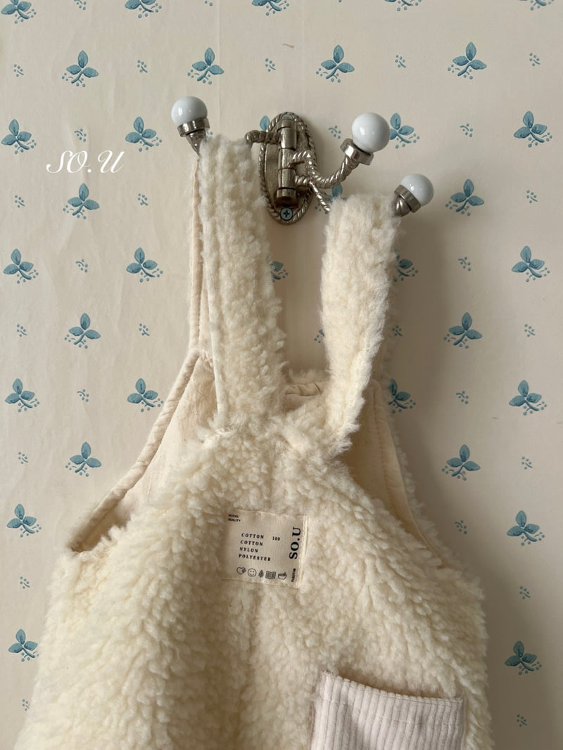 So U - Korean Baby Fashion - #babyfever - Fuzzy Overall Suit - 7
