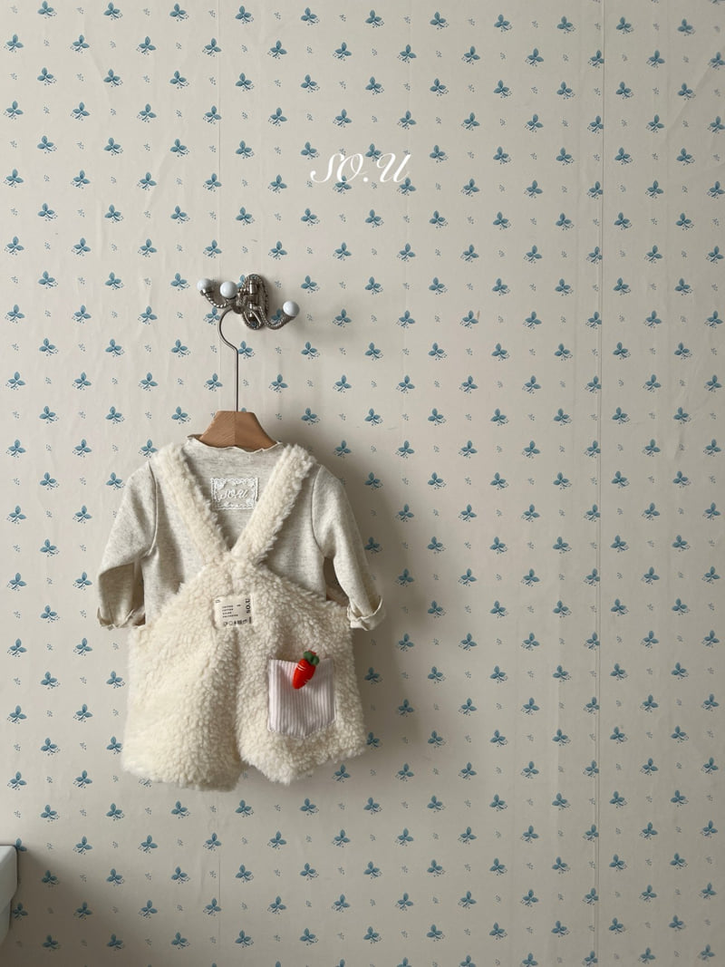 So U - Korean Baby Fashion - #babygirlfashion - Fuzzy Overall Suit - 8