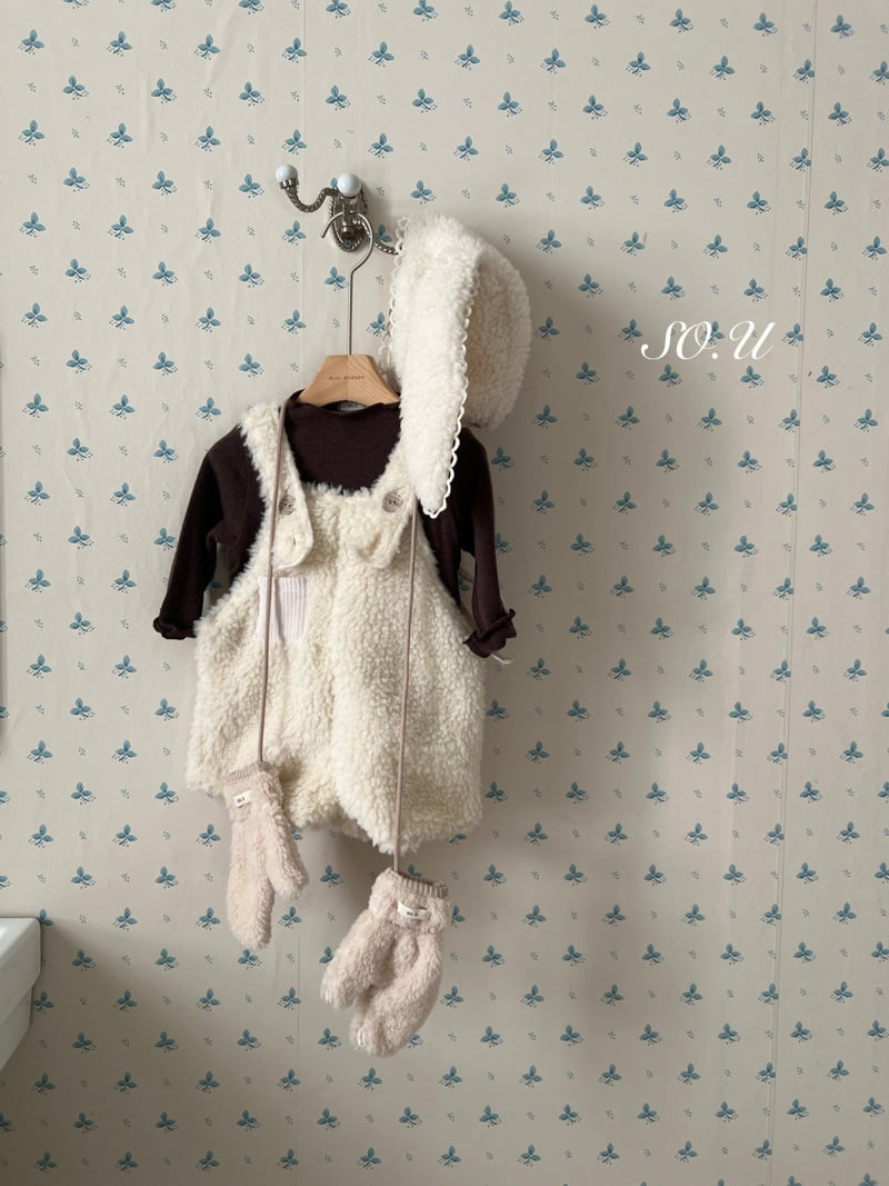 So U - Korean Baby Fashion - #babylifestyle - Fuzzy Overall Suit - 9