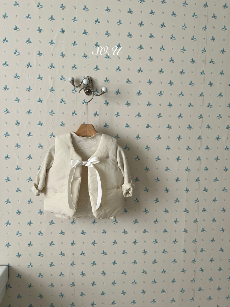 So U - Korean Baby Fashion - #babyoninstagram - Heart Embroidery Padded Vest
