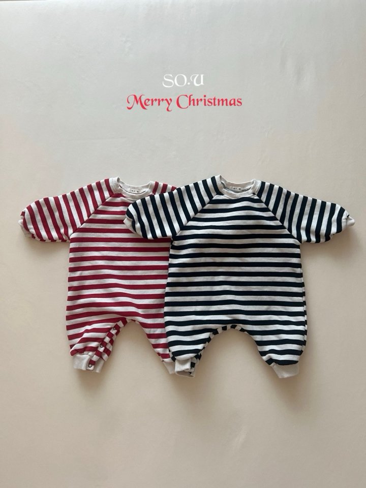 So U - Korean Baby Fashion - #babyootd - Christmas Button Suit