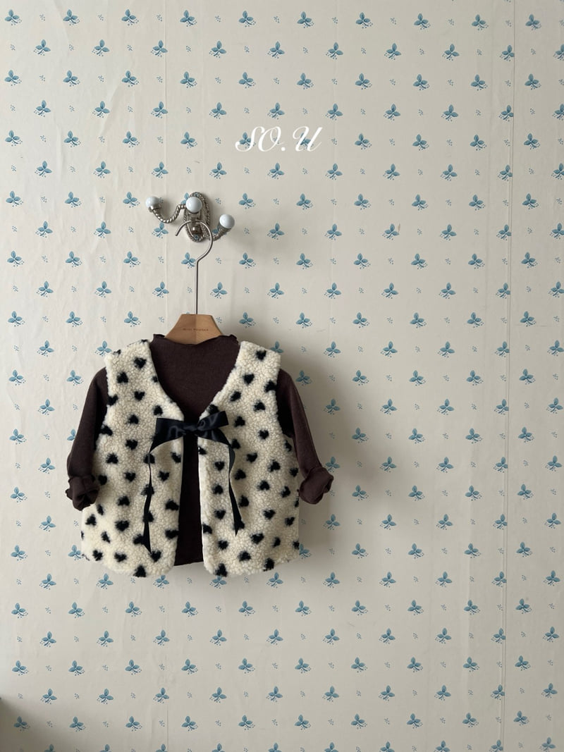 So U - Korean Baby Fashion - #babyoutfit - Heart Fleece Vest - 3