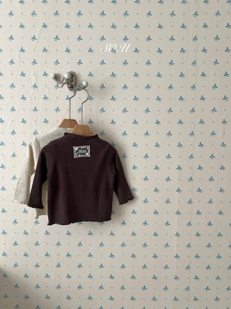 So U - Korean Baby Fashion - #babyoutfit - Peach Half Turtleneck Wave Tee