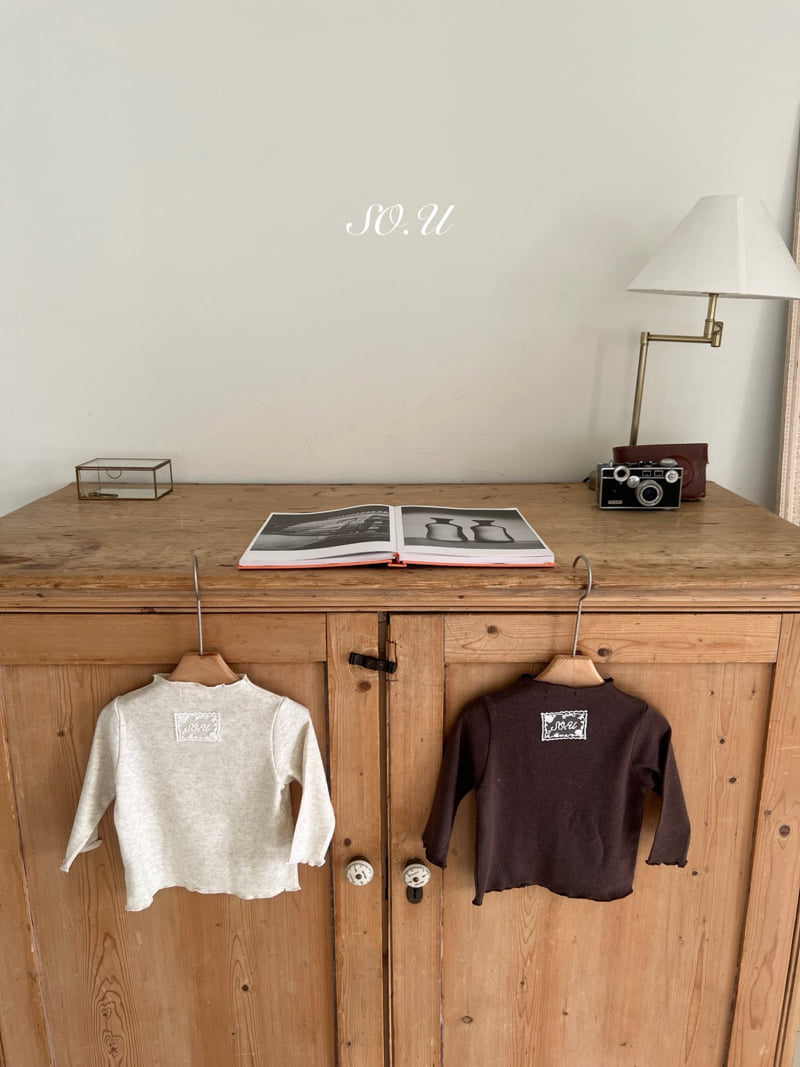 So U - Korean Baby Fashion - #babyoutfit - Peach Half Turtleneck Wave Tee - 2