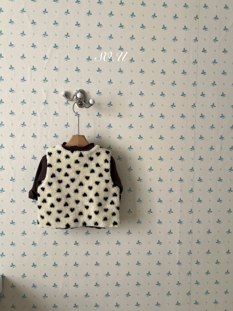 So U - Korean Baby Fashion - #babyoutfit - Heart Fleece Vest - 4