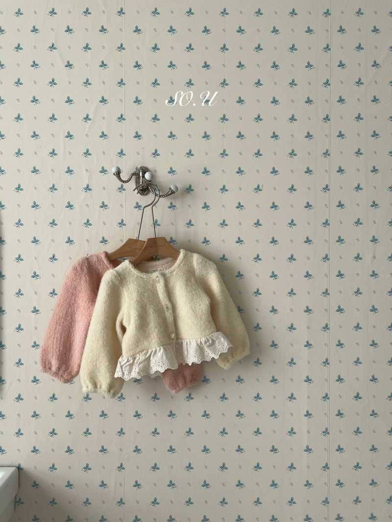 So U - Korean Baby Fashion - #babywear - Boucle Lace Cardigan